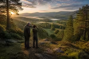 Observation de la nature au lever du soleil