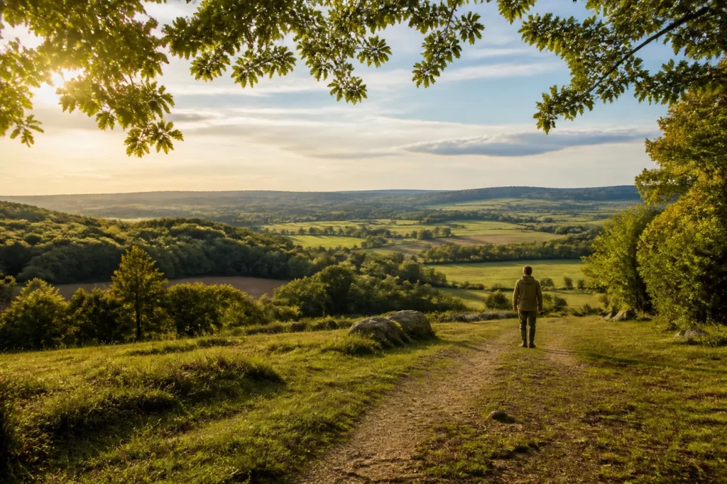 Paysage du vexin au soleil couchant
