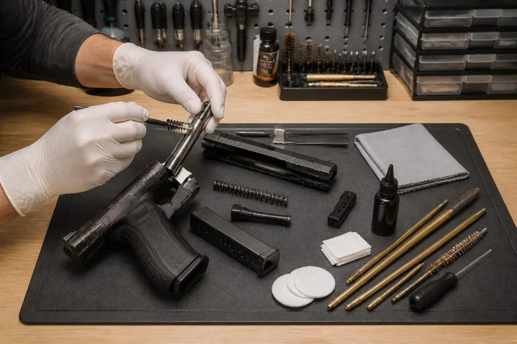 Entretien meticuleux dune arme de poing